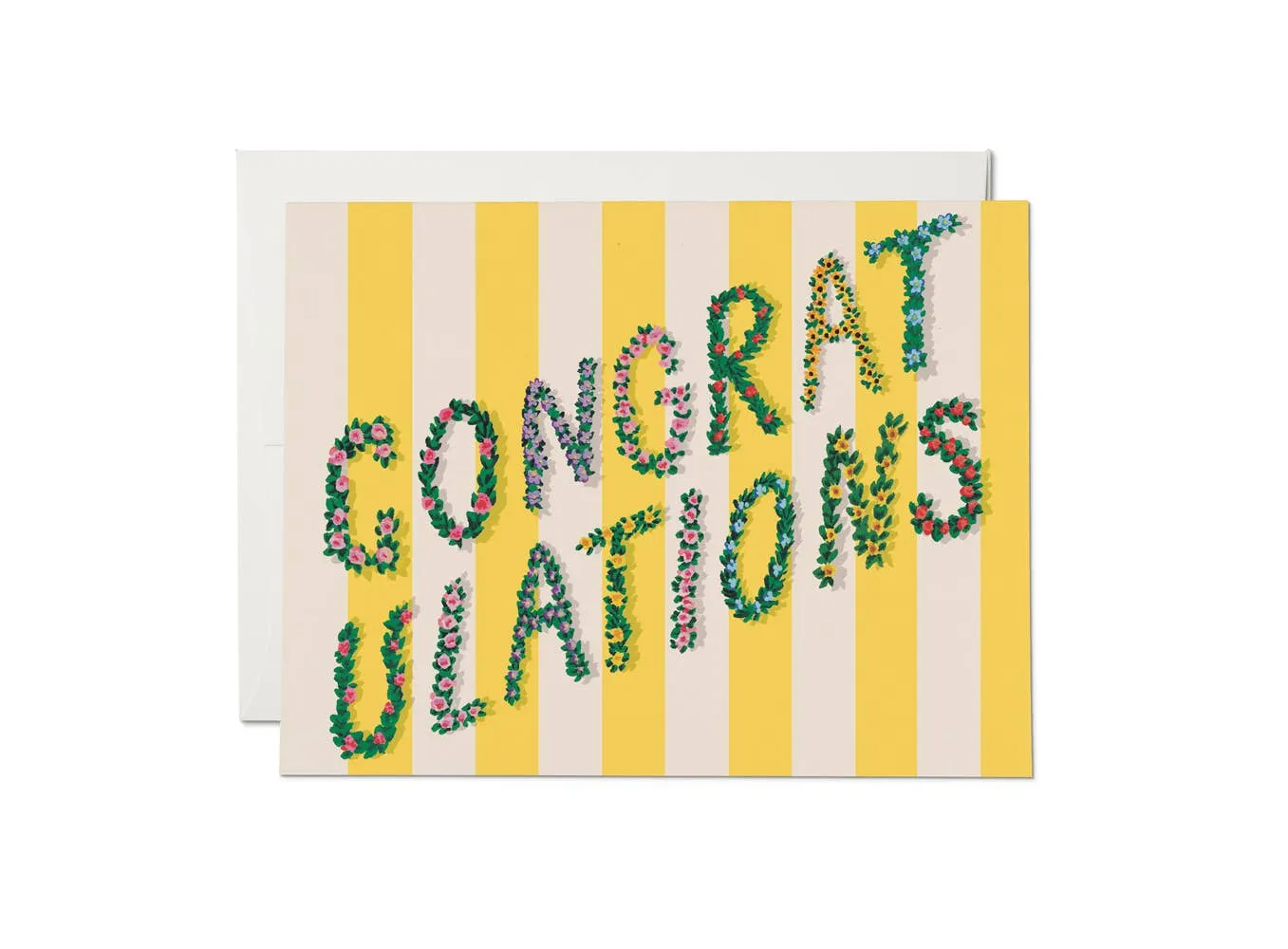 Yellow Stripes Congrats Card